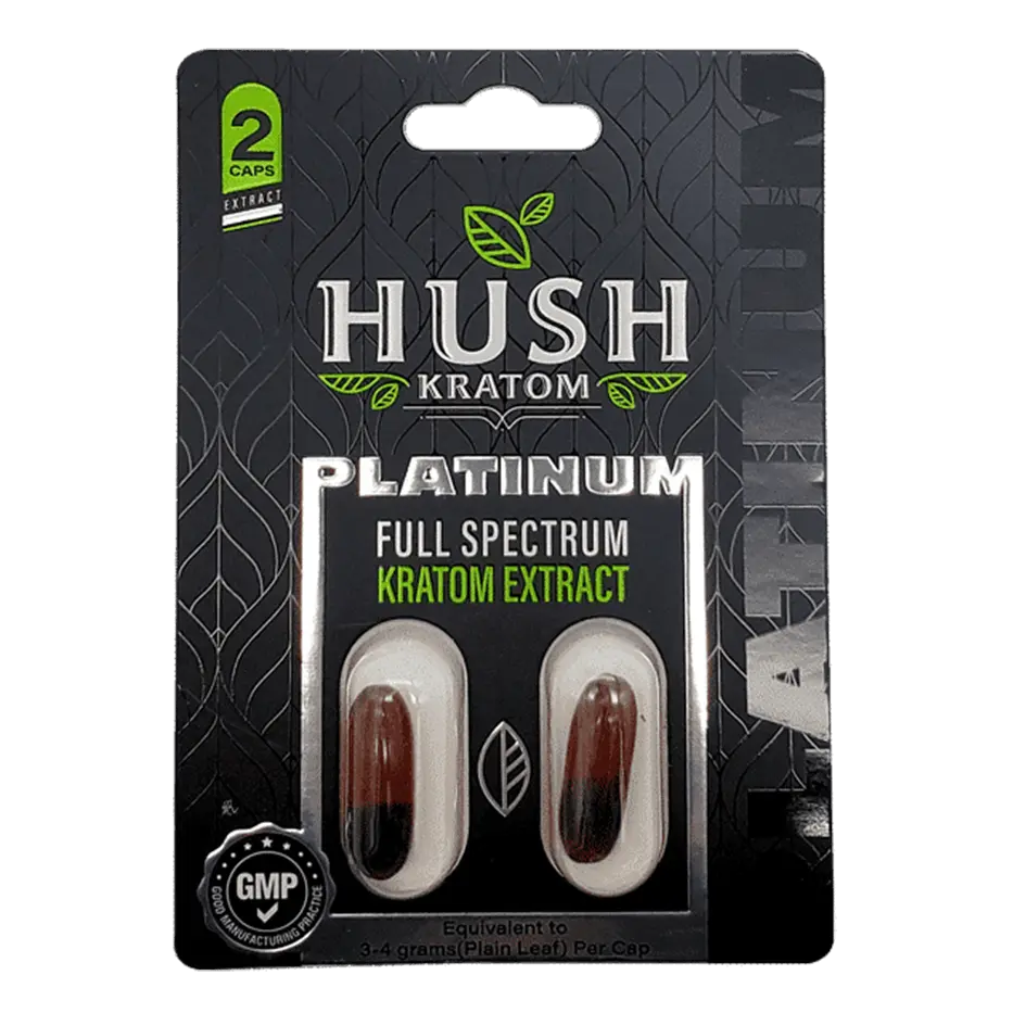 Buy Kratom - Shop Kratom Capsules - Hush Platinum Kratom Extract Capsules - 2 Count