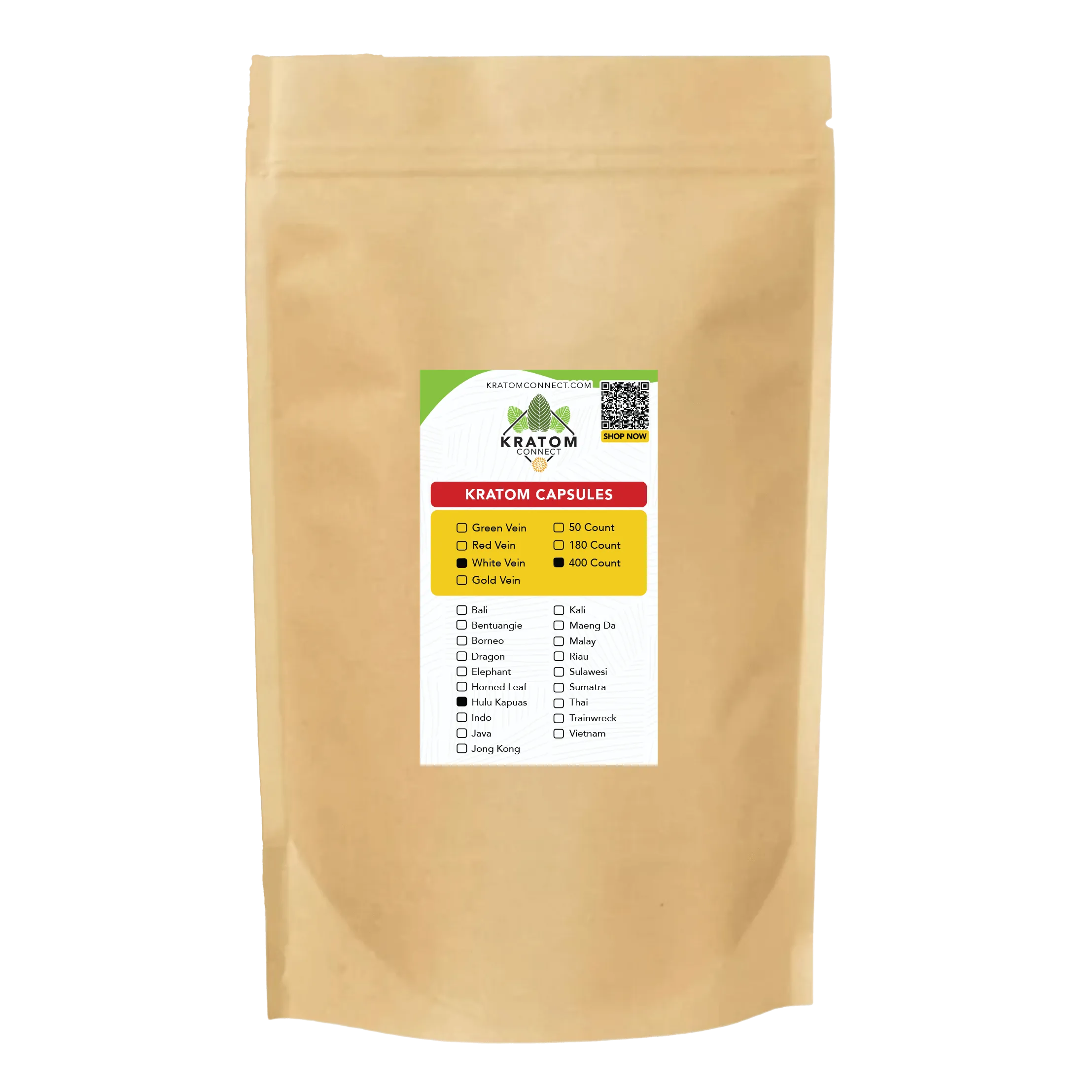 Buy Kratom Online - Shop Kratom Capsules - White Hulu Kapuas Kratom Capsules - 50 Count