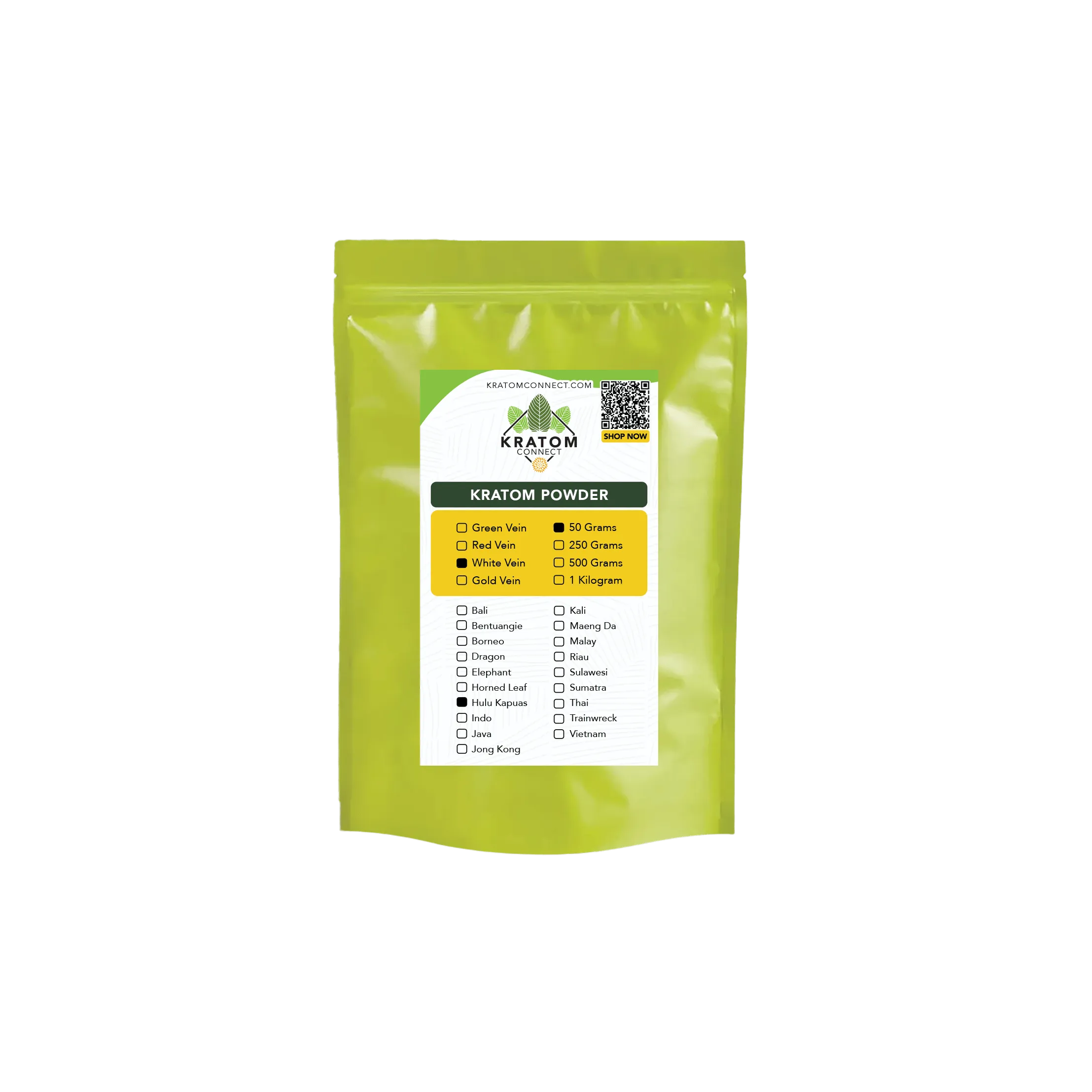 Buy Kratom Online - Shop Kratom Powder - White Hulu Kapuas Kratom Powder - 250 Grams