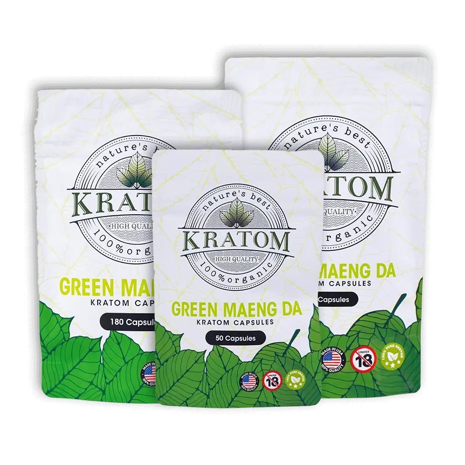 Buy Kratom Online - Shop Kratom Capsules - Nature's Best Green Maeng Da Kratom Capsules - 50 Count