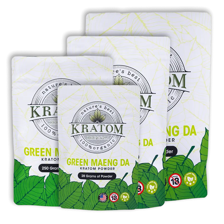 Buy Kratom Online - Shop Kratom Powder - Nature's Best Green Maeng Da Kratom Powder - 28 Grams