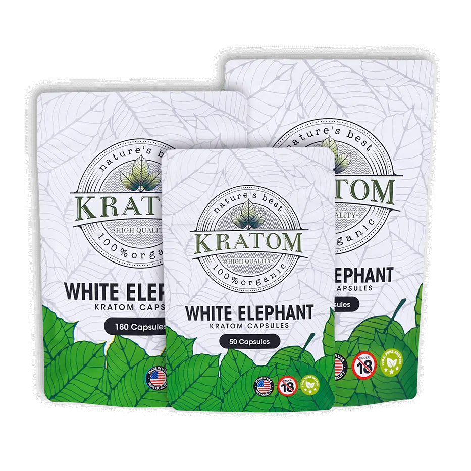 Buy Kratom Online - Shop Kratom Capsules - Nature's Best White Elephant Kratom Capsules - 50 Count