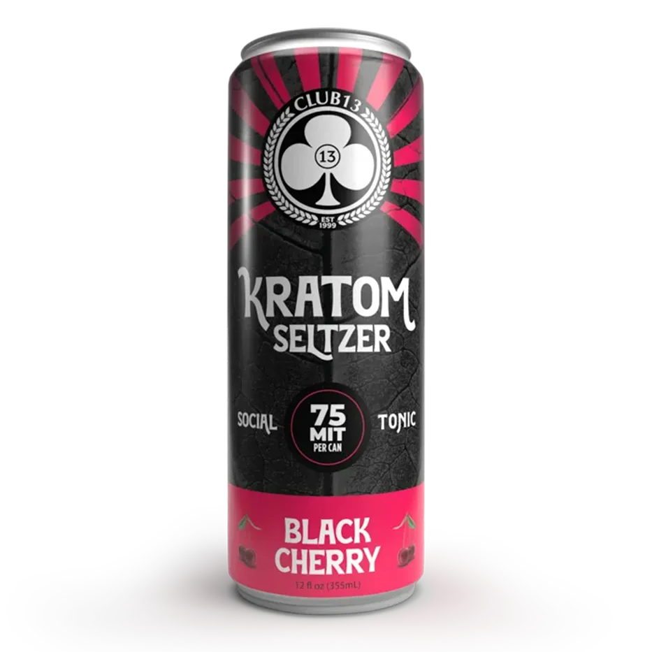 Buy Kratom - Shop Kratom Beverages - Club13 Black Cherry Kratom Seltzer - Single