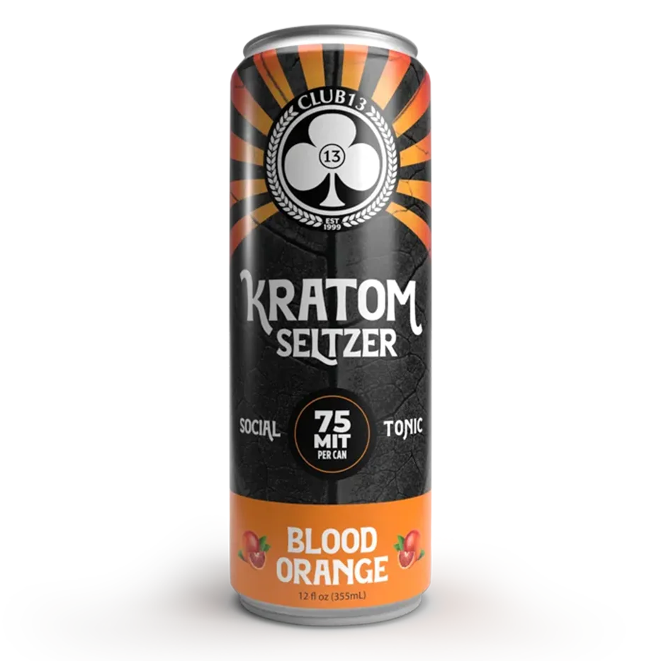 Buy Kratom - Shop Kratom Beverages - Club13 Blood Orange Kratom Seltzer - Single