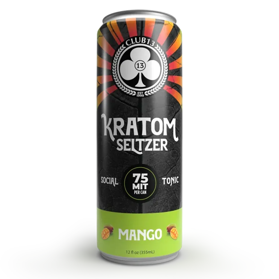 Buy Kratom - Shop Kratom Beverages - Club13 Mango Kratom Seltzer - Single