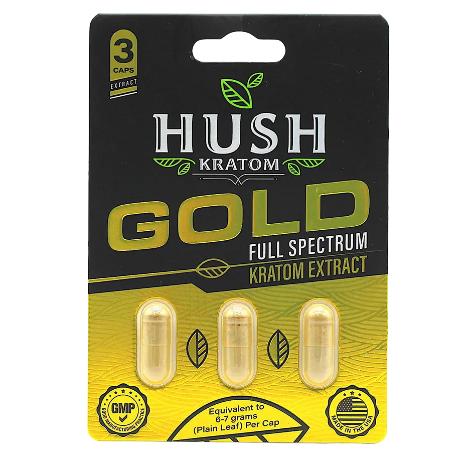 Buy Kratom - Shop Kratom Capsules - Hush Gold Kratom Extract Capsules - 5 Count