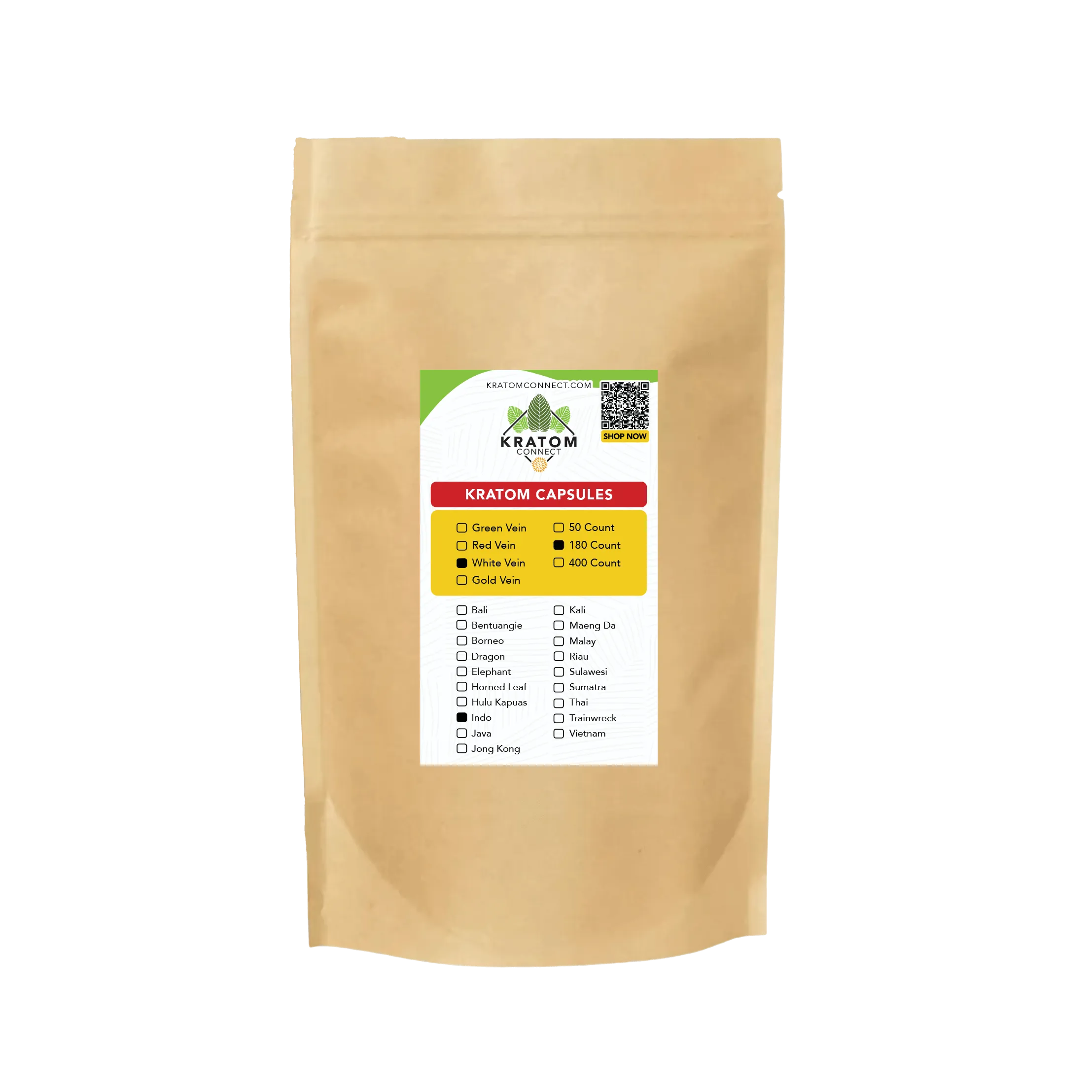 Buy Kratom Online - Shop Kratom Capsules - White Indo Kratom Capsules - 400 Count