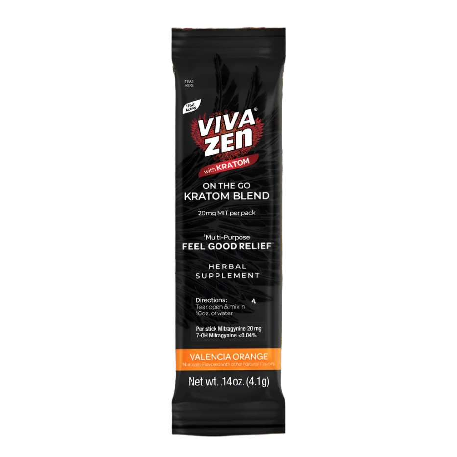 Vivazen drink mix powder with orange flavor